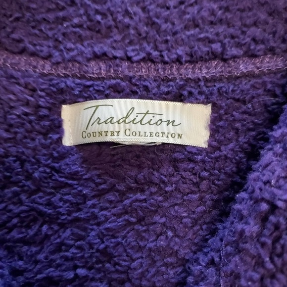 Tradition Country Collection Women's Purple Fleece Full Zip Up Jacket L - Picture 5 of 5